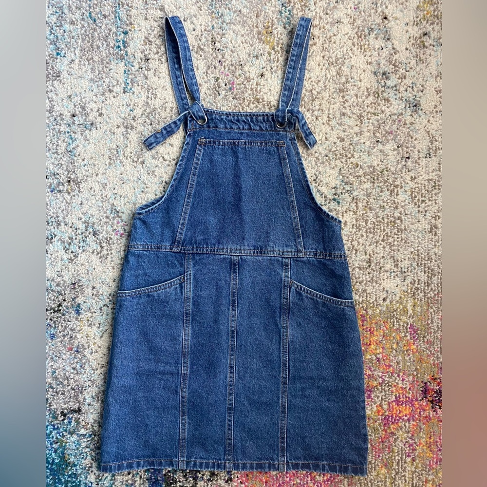 Denim Mini Dress Overalls